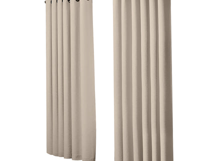2x Blockout Curtains Panels 3 Layers Beige-1910113272368074753