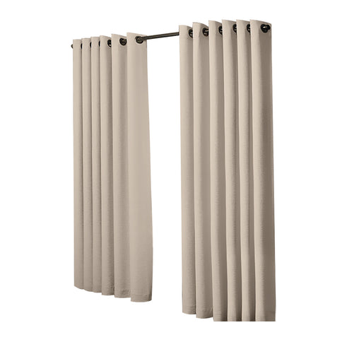 2x Blockout Curtains Panels 3 Layers Beige-1910113272368074753