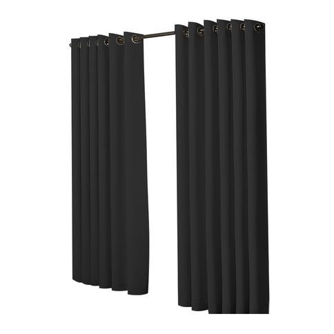 2x Blockout Curtains Panels 3 Layers Black-1910113272577789953