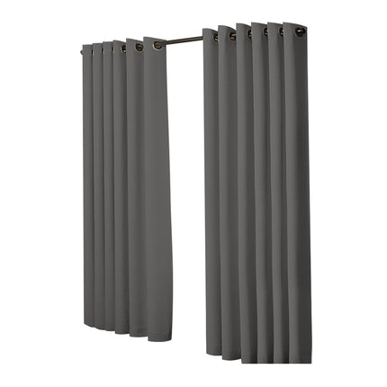 2x Blockout Curtains Panels 3 Layers Charcoal-1975420490784837633
