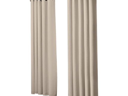2x Blockout Curtains Panels 3 Layers Beige-1910113270048624641