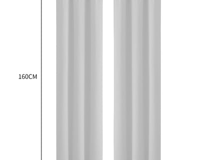 2x Blockout Curtains Panels 3 Layers Grey-1910113266407968770