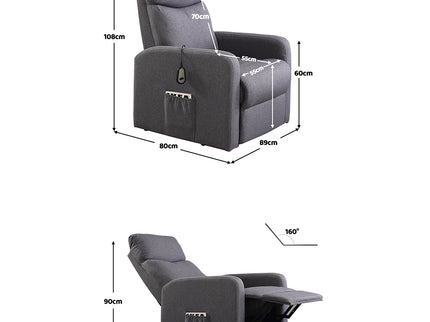 Levede Electric Massage Chair Reclining Grey-1864184460719820802