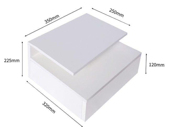 Levede 2x Bedside Tables Side Table White-1975420463836434434