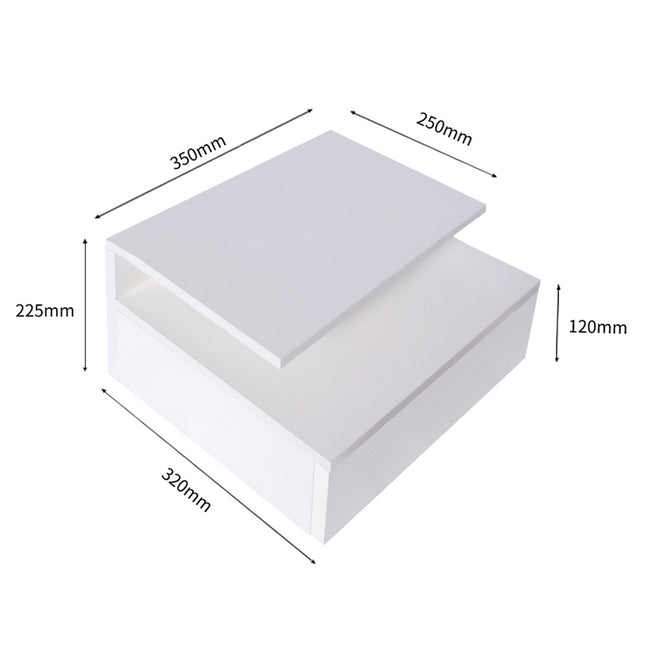 Levede 2x Bedside Tables Side Table White-1975420463836434434