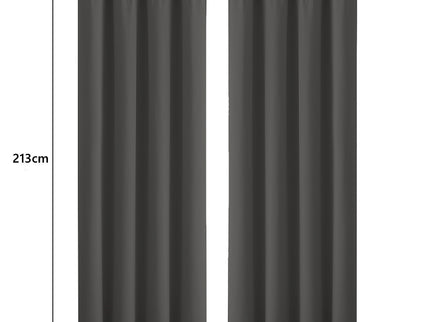2x Blockout Curtains Panels 3 Layers Charcoal CD1003-132X213-GR-1910113266919673858
