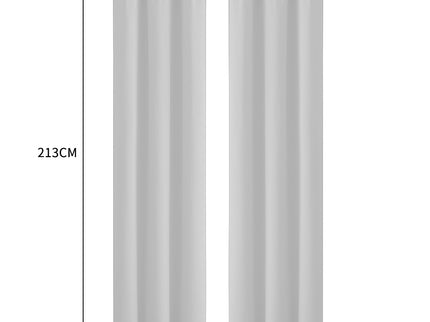 2x Blockout Curtains Panels 3 Layers Grey-1910113267234246658