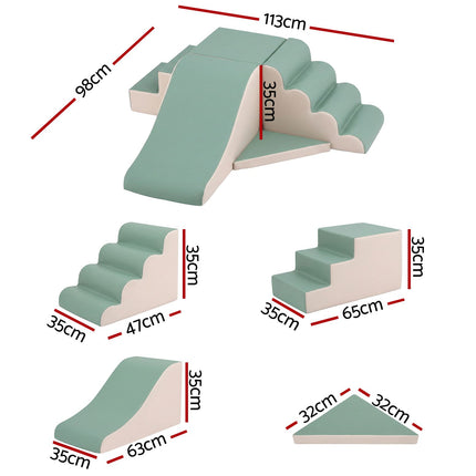 Keezi Kids Climbing Blocks 4-Piece Foam Toddler Playset Soft Indoor Climbing Toy Rocker