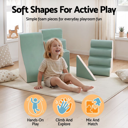 Keezi Kids Climbing Blocks 4-Piece Foam Toddler Playset Soft Indoor Climbing Toy Rocker