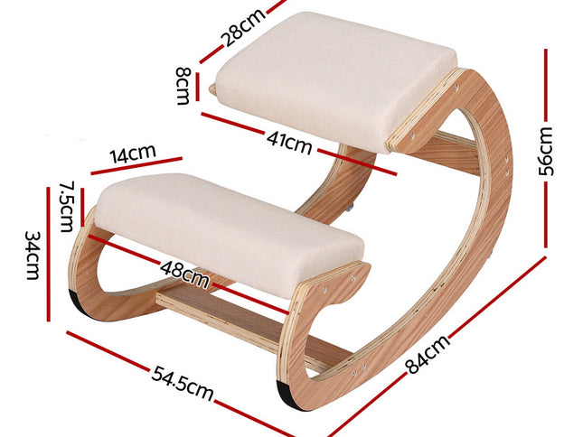 Artiss Kneeling Chair Ergonomic Posture Chair with Memory Foam Balance Stool for Home Office Gaming 120kg Weight Capacity Beige