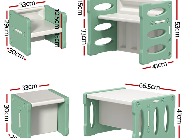 Keezi 3PCS Kids Table and Chairs Set HDPE
