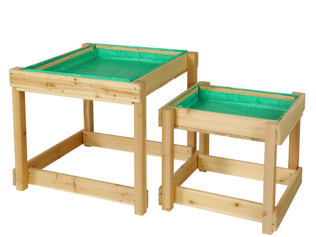 Keezi Kids Sandpit Wooden Sandbox Sand Pit Water Table Outdoor Toys 101cm