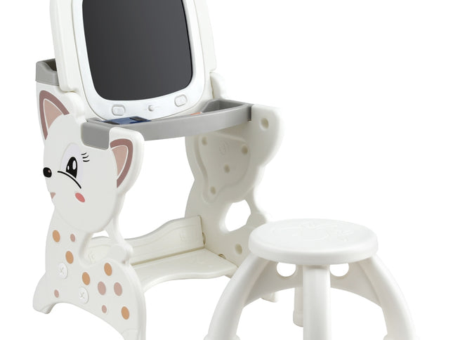 Keezi Kids Table and Chair Set 2 in 1 Easel Desk Stool w/ LCD Writing Tablet