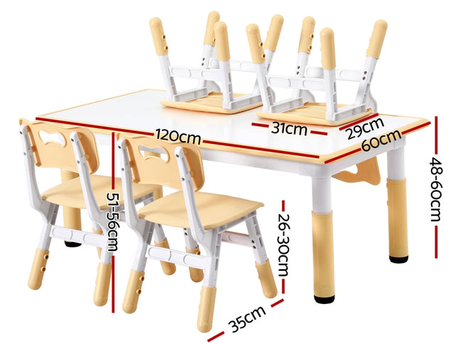 1 Keezi Kids Table and 4 Chairs Set Graffiti