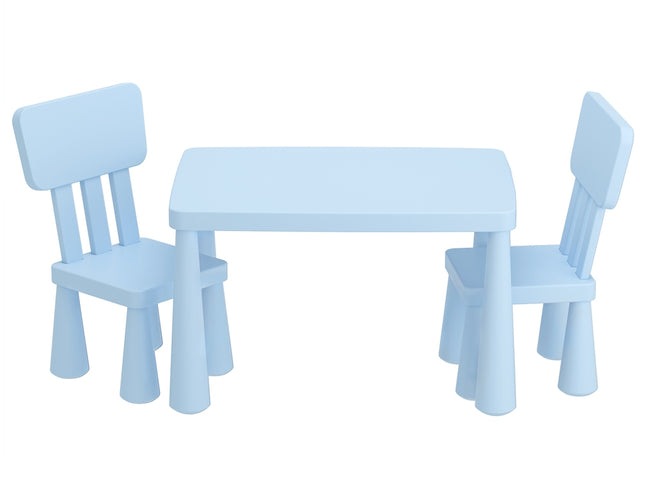 1 Keezi Kids Table and 2 Chairs Set Blue
