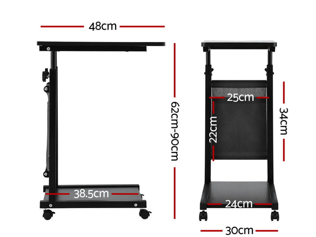 Artiss Laptop Desk Height Adjustable Mobile Workstation Computer Desks 48CM Black