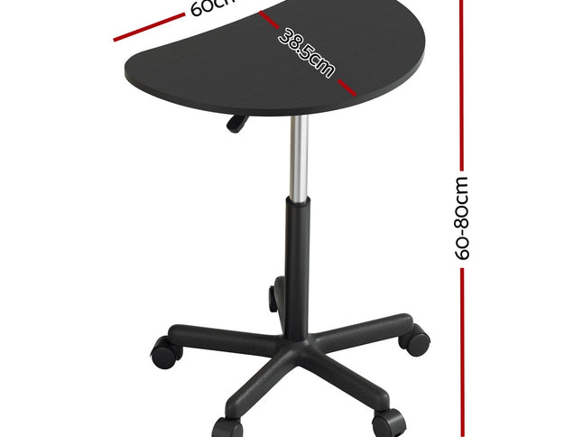 Artiss Laptop Desk Portable Height Adjustable Table Caster Wheels 60CM Black
