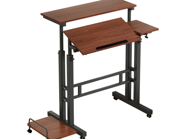 Artiss Laptop Desk Table Adjustable Dark Wood 80CM