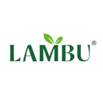 Lambu logo with green leaves 