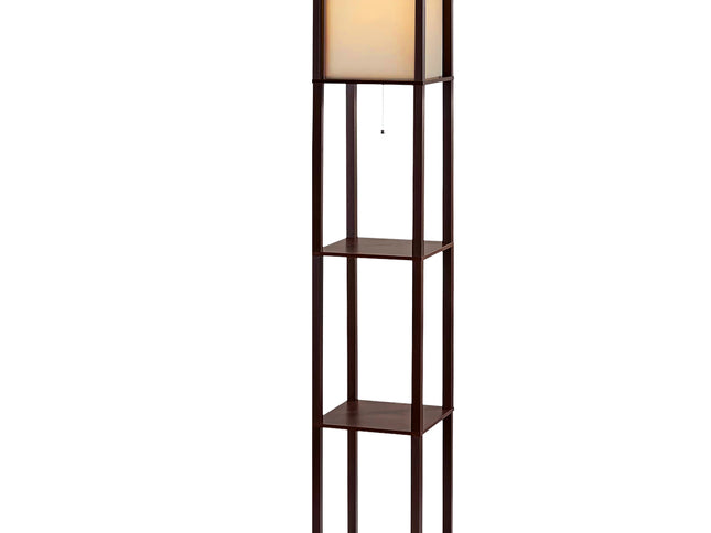 Artiss Floor Lamp 3 Tier Shelf Storage LED Light Stand Home Room Vintage Brown