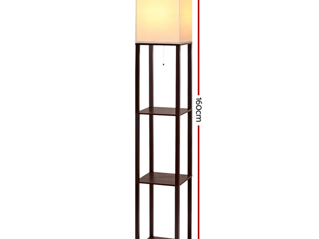 Artiss Floor Lamp 3 Tier Shelf Storage LED Light Stand Home Room Vintage White