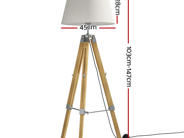 Artiss Tripod Floor Lamp Adjustable Height LED Light Stand Home Room Reading