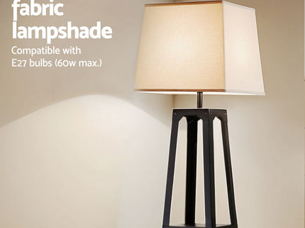 Artiss Floor Lamp 3 Tier Shelf Storage LED Light Stand Home Room Vintage White