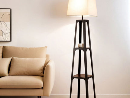 Artiss Floor Lamp 3 Tier Shelf Storage LED Light Stand Home Room Vintage White