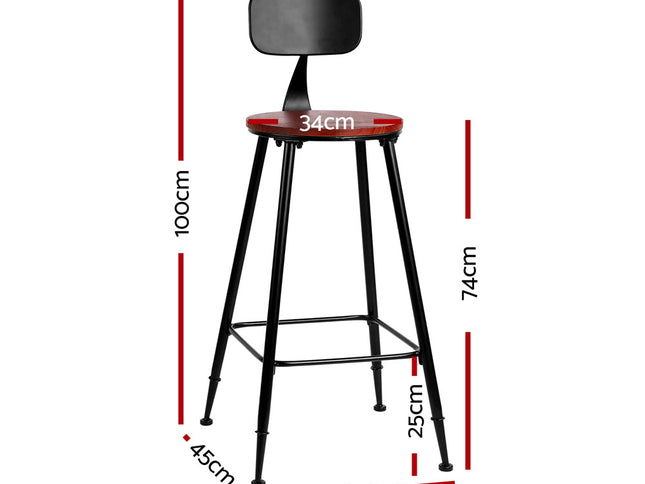 Artiss 4x Bar Stools Vintage Metal Chairs