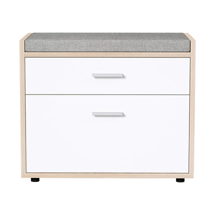 Artiss Shoe Rack Cabinet Bench 8 Pairs White Niva