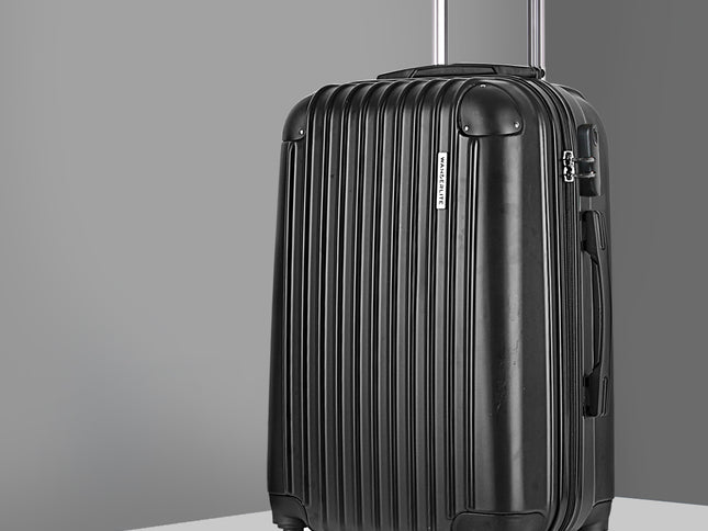 Wanderlite 24 Inch Luggage with TSA Lock Spinner Travel Suitcase Carry On Hard Shell Luggage Case Black