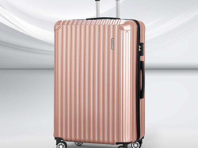 Wanderlite 28-inch Luggage Set with TSA Lock√î√∏Œ©ABS Hard Shell Travel Suitcase Organiser Luggage Case Rose Gold
