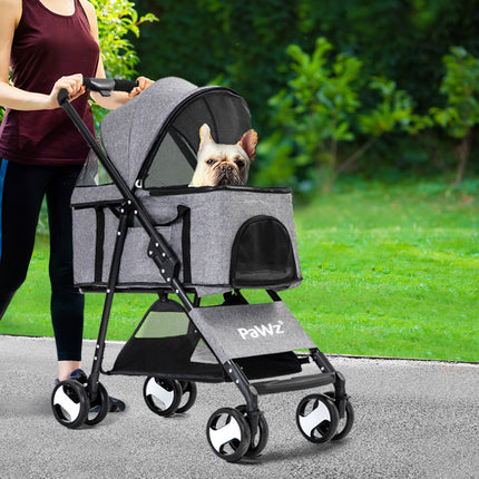 PaWz Large Pet Stroller Dog Cat Travel Grey-1973193718618001414