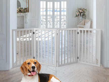 Wooden Pet Gate Dog Fence Retractable White 600x 3MM-1864184510288105478