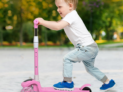 Bopeep Foldable Kids Scooter LED Music Pink-1954802362795298823