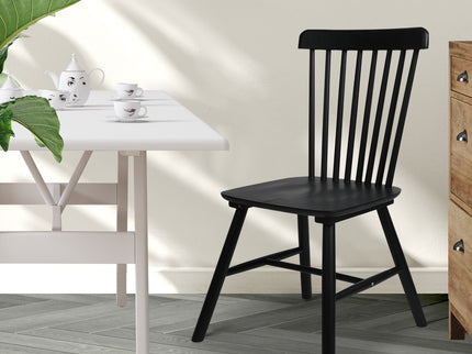 Levede 2x Dining Chairs Kitchen Winsor Black-1942353393091743750