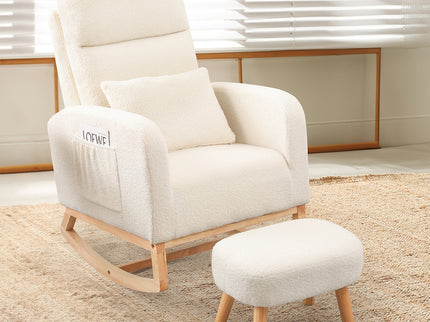 Levede Rocking Chair Ottoman Footrest With Side Pocket-1954802459419480071