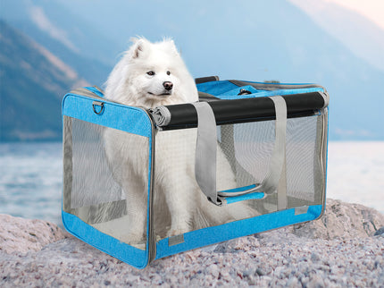 Pawz 3 in 1 Pet Soft Crate Dog Cat Carrier XL Size Blue-1910112289252577286