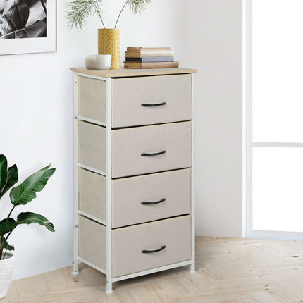 Levede Storage Cabinet Tower Chest Beige-1954802983011225607
