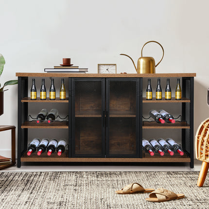 Levede Bar Cabinet Buffet Sideboard Walnut-1975420495033667590