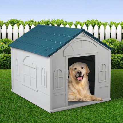 PaWz Dog Kennel Outdoor Indoor Pet Plastic L Blue-1973193644940857350