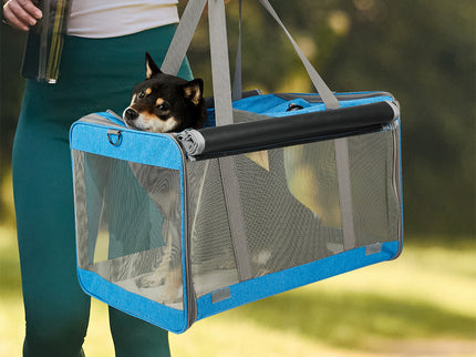 Pawz 3 in 1 Pet Soft Crate Dog Cat Carrier L Size Blue-1910112288384356358