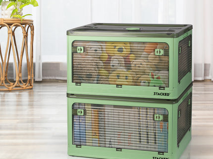 55L Storage Boxes Stackable Container M Green Medium-1864184614084546566