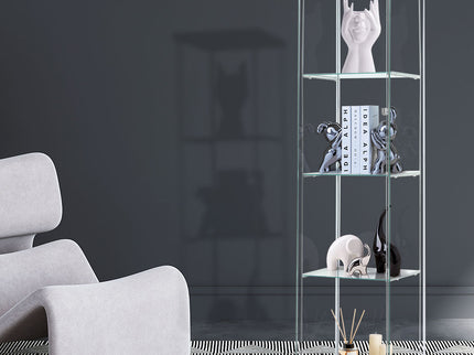 Stacked Display Storage Cabinet Glass Black-1917016729922441222