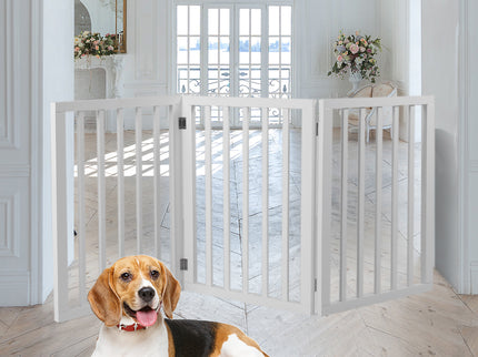 Wooden Pet Gate Dog Fence Retractable White 2000x 3MM-1864184509717680134