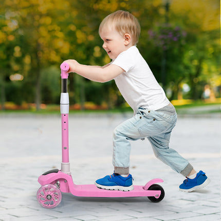 Bopeep Foldable Kids Scooter LED Music Pink-1973193421963268103