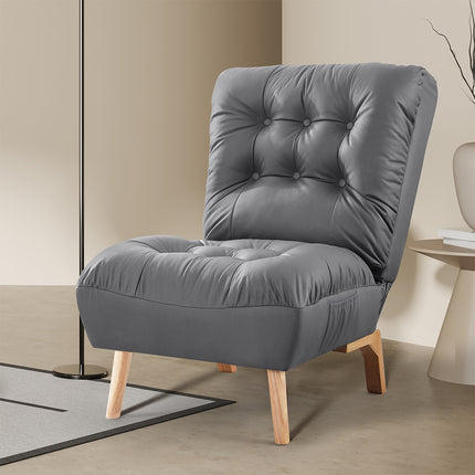 Levede Accent Chair Sofa Recliner Adjustable Grey-1910113169750233094