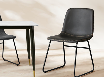 Levede 2x Dining Chairs Kitchen Table Black-1942353412062580742