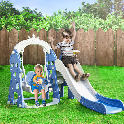 BoPeep Kids Slide Swing Basketball Ring Blue-1973193909152649222