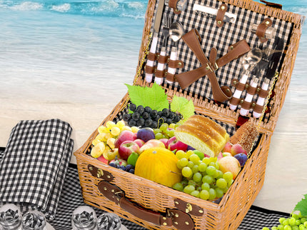 4 Person Picnic Basket Baskets Set Outdoor-1864183149366480902